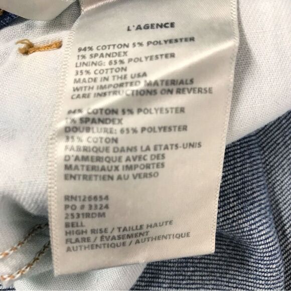 L’AGENCE Bell High Rise Flare Jeans High Waist Slim Fit Medium Wash Size 31 - Picture 9 of 14